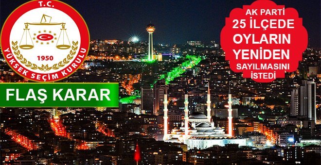Son dakika…YSK’dan Ankara seçimleri için flaş karar
