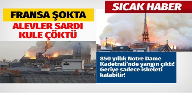 Notre Dame Katedrali’nde yangın çıktı