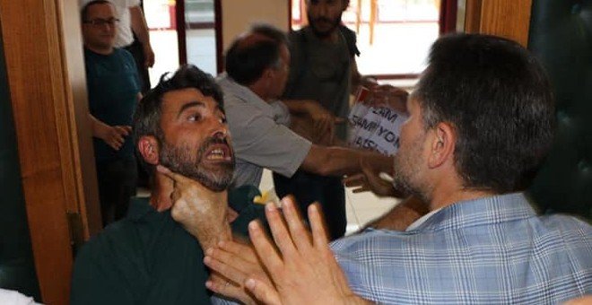 Samsun belediye meclisinde su kavgası!