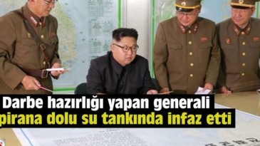 Generali pirana dolu su tankında infaz etti