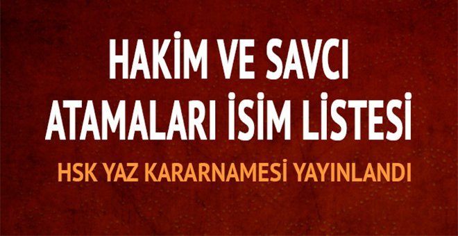 HSK Kararnamesi yayınlandı! Samsun Başsavcısı değişti