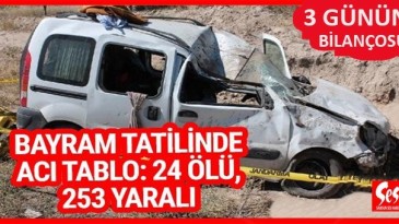 Bayram tatilinde acı tablo: 24 ölü, 253 yaralı