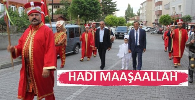 Havza’da mehterli sünnet düğünü ilgi çekti