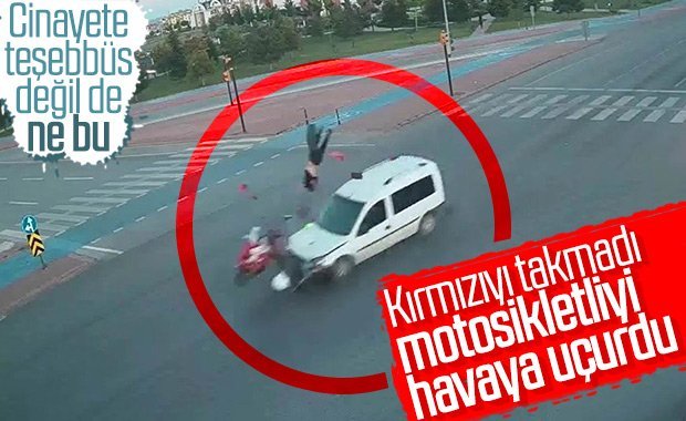 Kırmızı ışıkta hızlı geçen sürücü dehşet saçtı