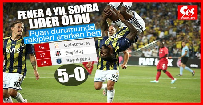 Gazişehir’e 5 atan Fenerbahçe lider oldu