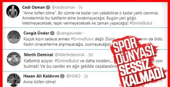 Spor camiası Emine Bulut için tek ses oldu