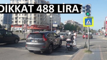 Samsun’da Sürücülere yaya geçidi ihlalinden 488’er TL Ceza kesildi