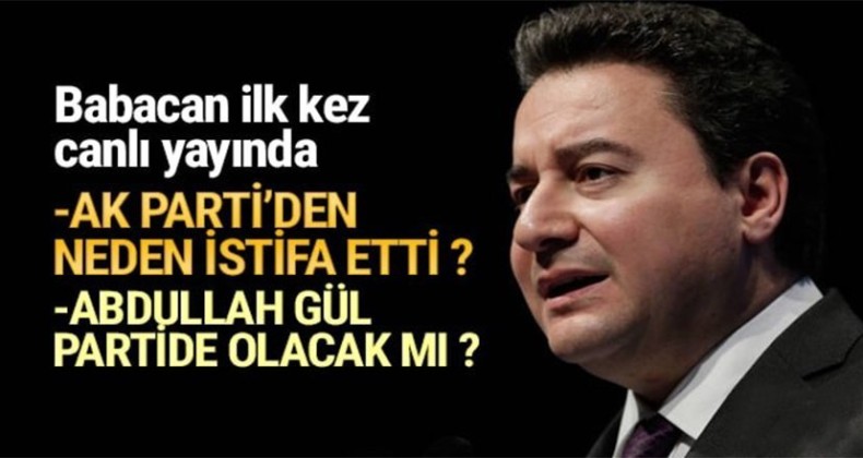 Ali Babacan ilk kez canlı yayında!