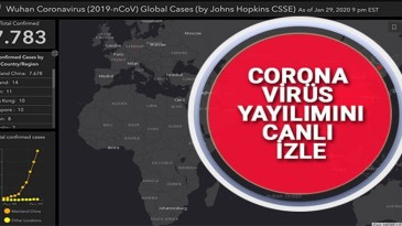 Coronavirüs yayılımını canlı olarak izleyebilirsiniz