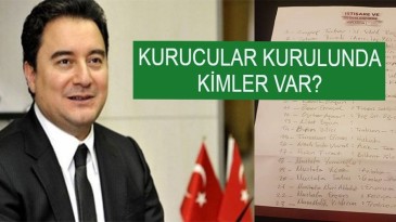 Ali Babacan “DEVA Partisi’ni” açıklıyor!…Kurucular kurulu basına sızdı…