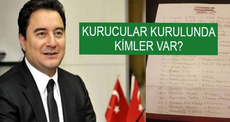 Ali Babacan “DEVA Partisi’ni” açıklıyor!…Kurucular kurulu basına sızdı…