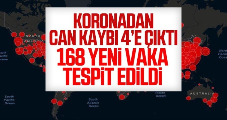 Koronavirüs sebebiyle can kaybı 4’e yükseldi