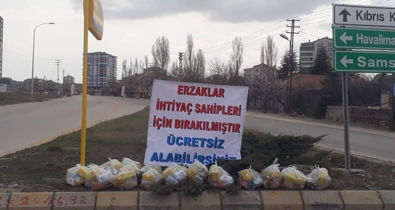 İhtiyaç sahipleri için erzak bıraktılar!