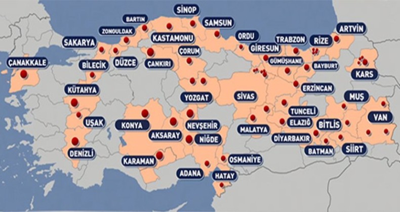 Türkiye’de 42 ilde 128 yerleşim alanı karantinada