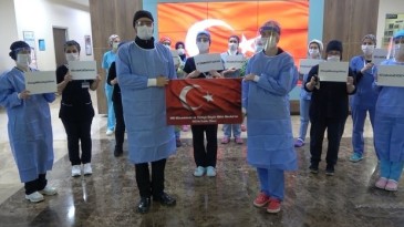 Samsun’da korona savaşçıları ulusal egemenliği kutladı