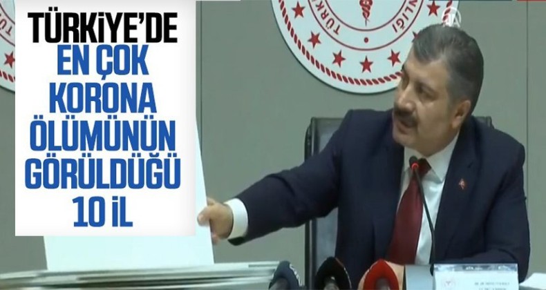 Türkiye’de il il korona ölümlerinin sayısı