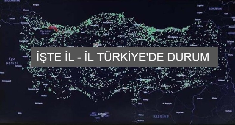 Türkiye’de İl- il vaka durumu