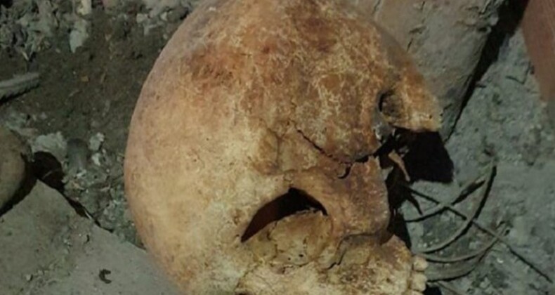 İş merkezinde insan kafatası bulundu