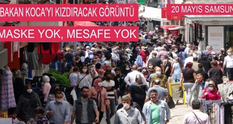 Samsun’da yasak sonrası mahşeri kalabalık