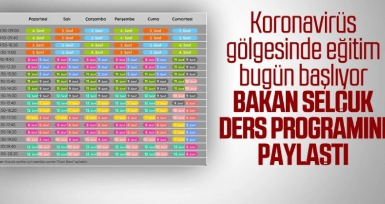 Bakan Selçuk EBA ders programını yayınladı