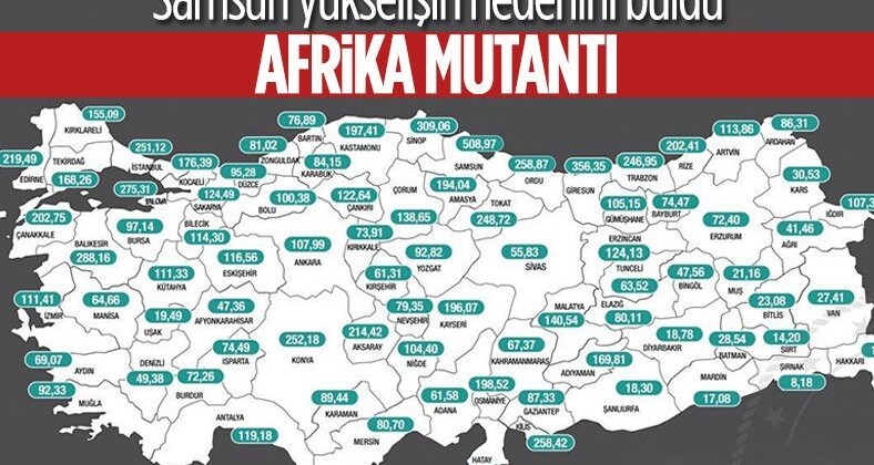 Samsun Tabip Odası Başkanı Dr. Furtun: “Samsun’da Afrika mutantı vaka tespit edildi”