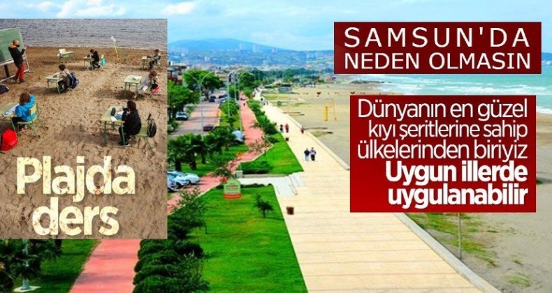 İspanya’da öğrenciler, plajda ders yaptı