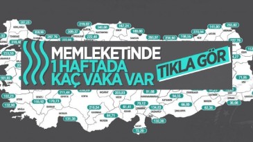 Haftalık koronavirüs vaka haritası açıklandı