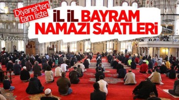 Kurban Bayramı namazı saatleri