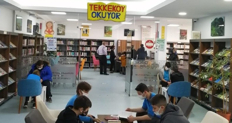 Tekkeköy’de Halk kütüphanesine yoğun ilgi