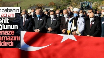 Samsun’da şehit polisin cenaze namazını babası kıldırdı