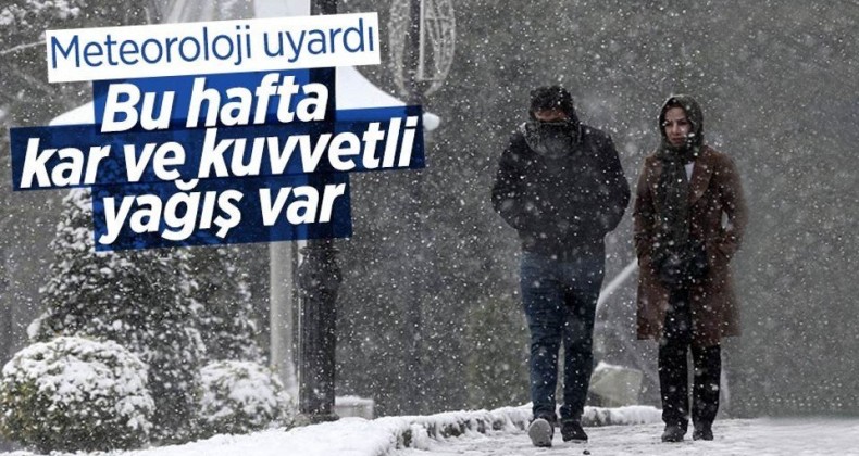 Meteoroloji’den kar ve kuvvetli yağış uyarısı