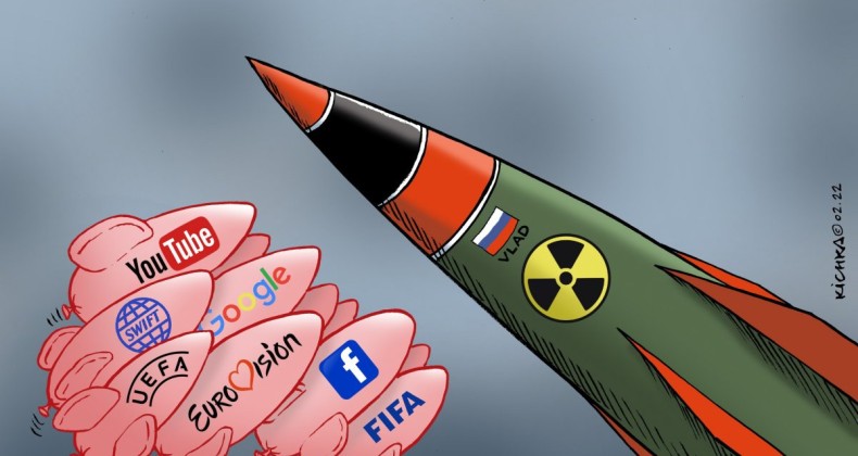 Rusya’ya uygulanan yaptırımları ti’ye alan karikatür