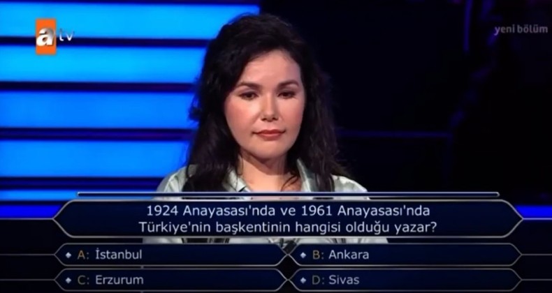 Kim Milyoner Olmak İster’de ‘Türkiye’nin başkenti’ sorusu yarışmacıyı zorladı