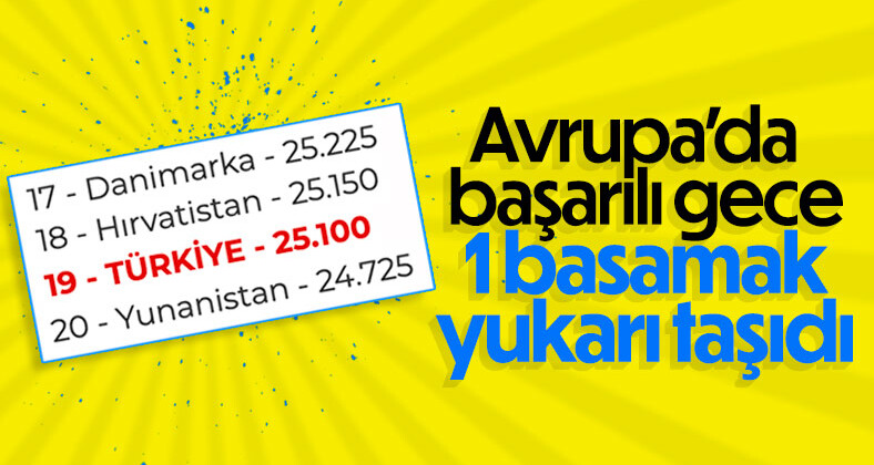 Türkiye FIFA sıralamasında 1 basamak yükseldi
