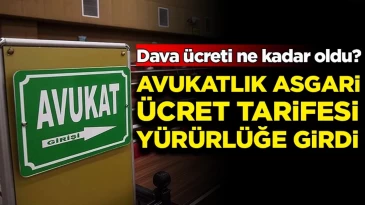 Yeni ‘Avukatlık Asgari Ücret Tarifesi’ belli oldu