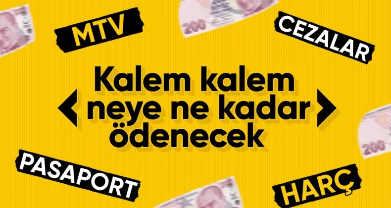 Yeniden derleme oranı ile yeni vergi, harç ve ceza tutarları