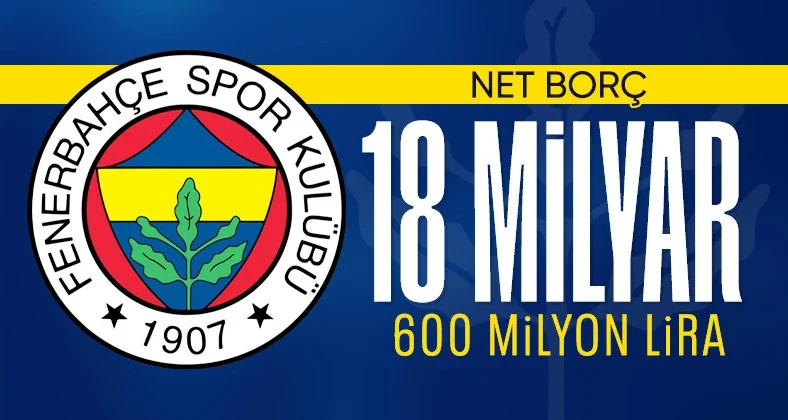 Fenerbahçe’nin toplam borcu 18.6 milyar lira