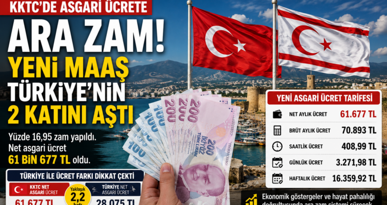 KKTC’de Asgari Ücrete Rekor Ara Zam! Yeni Maaş Türkiye’nin 2 Katını Aştı