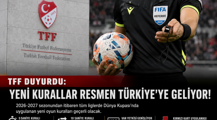 TFF’den yeni sezon öncesi kritik adım: Dünya Kupası’nda uygulanan kurallar Türkiye liglerinde de geçerli olacak