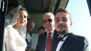 DÜĞÜN SALONUNA DEĞİL, ERDOĞAN’I KARŞILAMAYA GİTTİLER